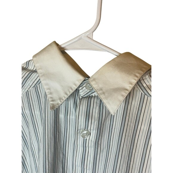 Rocawear Mens Large White Blue Gray Long Sleeve Button Down Shirt w/ Embroidery - Picture 4 of 7